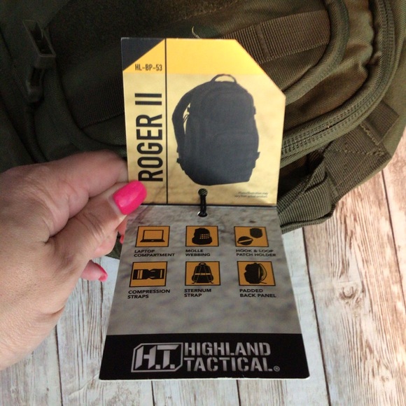 Highland Tactical Roger 2 Dark Green Backpack - Picture 7 of 9